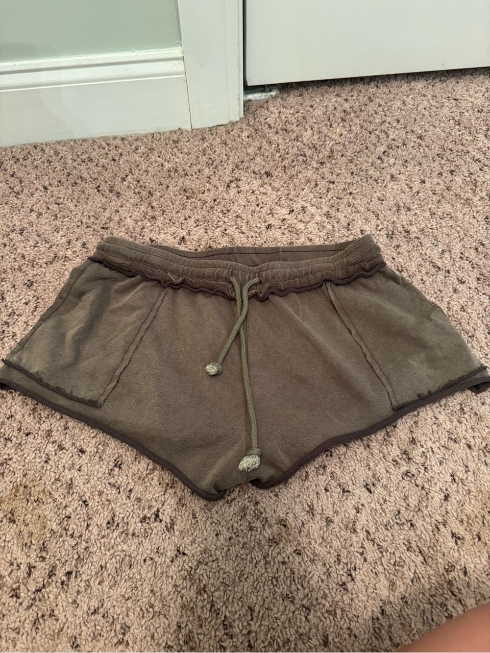 Olive Green Women's Drawstring Lounge Shorts